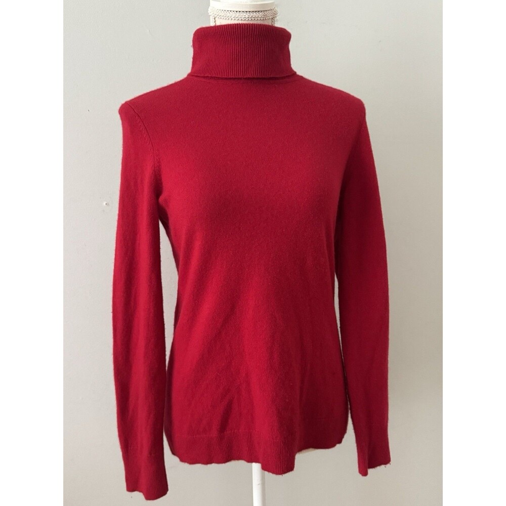 Talbots Women's Red 100% Pure Cashmere Turtleneck Sweater Size Small